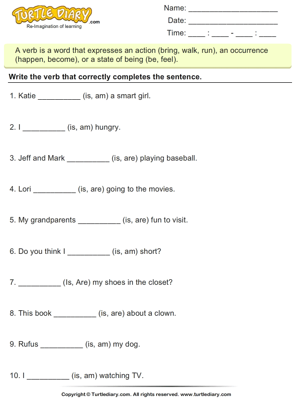 Right form of verbs exercise with answer pdf
